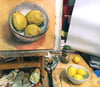 A Trio of Lemons, still life oil painting