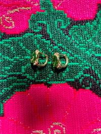 Image 1 of Costume emerald diamanté earrings 