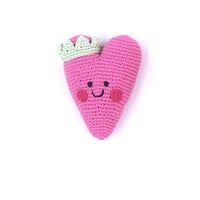 Valentine heart rattle - pink