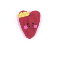 Valentine heart rattle - red