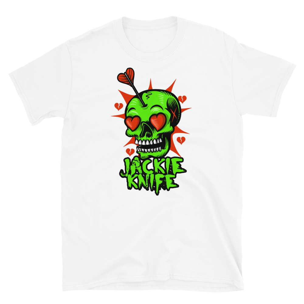 Image of Jackie Knife - "Heart Eyes Skull" T-Shirt (White)