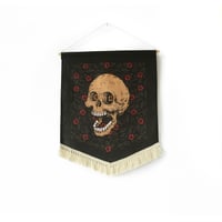 Image 1 of SKULL PENNANT - HANDMADE WALL HANGING