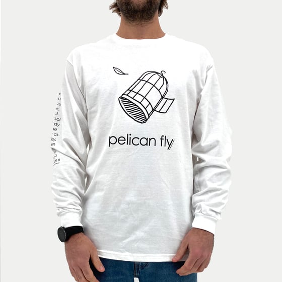 Image of Pelican Fly T-Shirt Long Sleeves (Cage Logo Black)