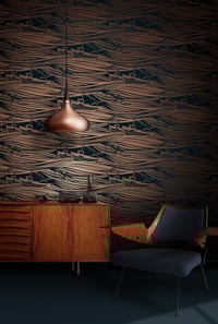 Image 1 of Whitby Wallpaper - Midnight & Copper
