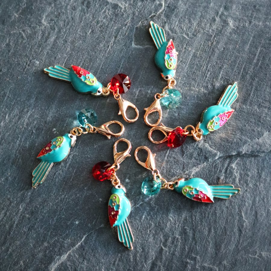 Image of TEAL MACAW PARROT & CRYSTAL PROGRESS-KEEPER