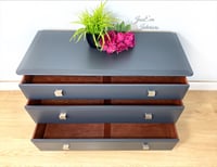 Image 3 of Vintage Mid Century Modern STAG MINSTREL CHEST OF DRAWERS painted in Fusion Mineral Ash (dark grey)