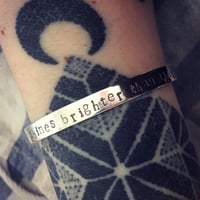 Image 1 of Personalised Sterling silver cuff bracelet. Silver quote cuff  *Stamped on BOTH sides*