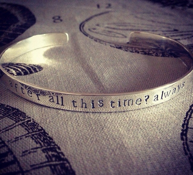 Image of Personalised Sterling silver cuff bracelet. Silver stamped quote bracelet 925.