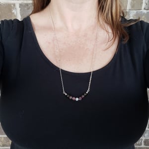 Image of gemstone ss necklace 3 - tourmaline