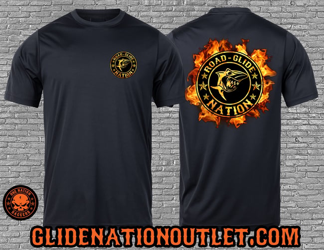 Road Glide Nation burning Skull T-Shirt | Glide Nation Outlet