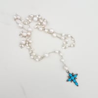 Image 2 of Pearl & Turquoise Rosary