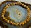 Wood Lace Agate Stretch Bracelet