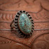 1970s Vintage Sterling Silver Ring with beautiful Turquoise Nugget stone w Matrix Size 5.25