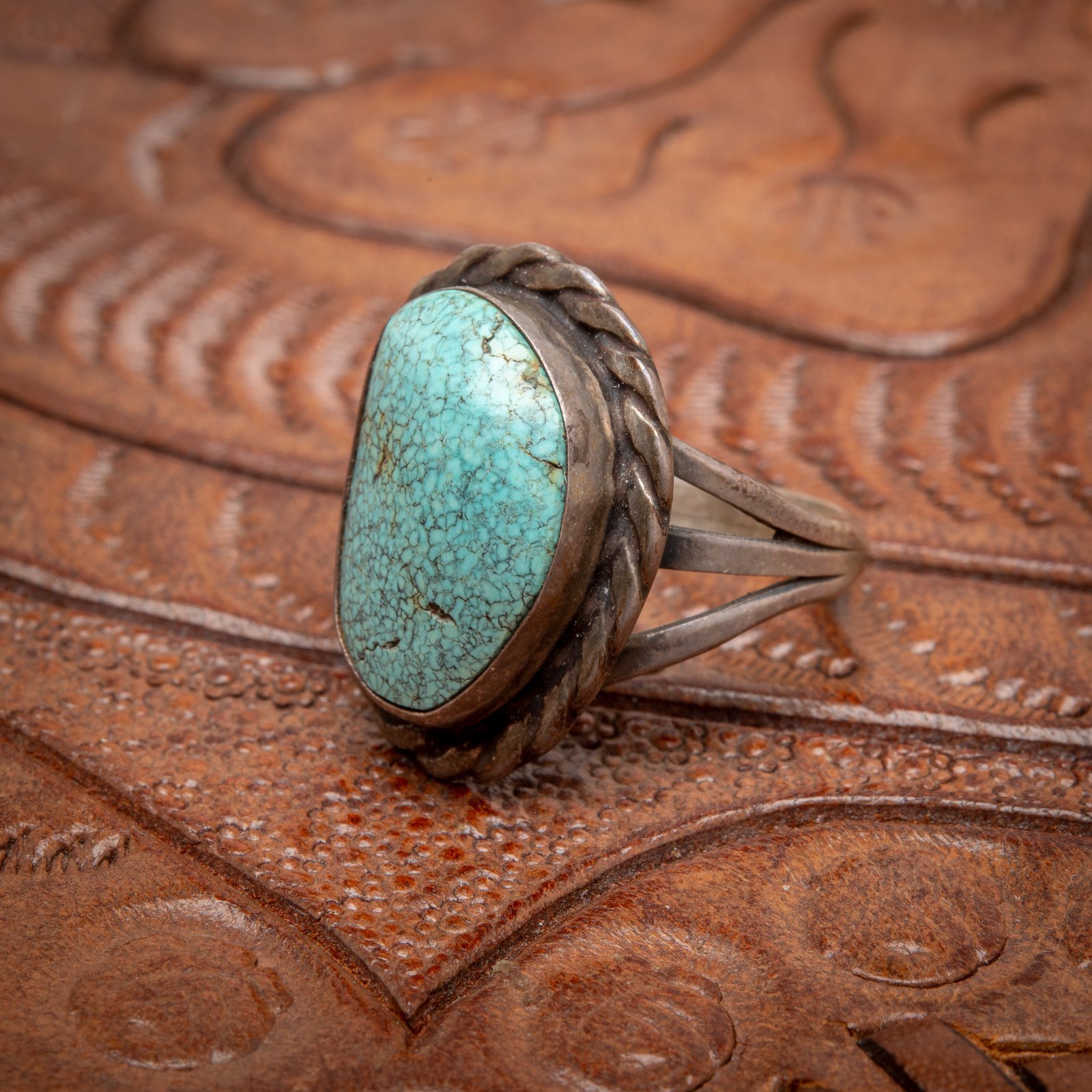 Vintage Unique Sterling Silver Turquoise outlets Matrix Ring