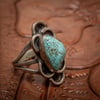 1970s Vintage Sterling Silver Ring with beautiful Spider Web MatrixTurquoise gemstone  size 6