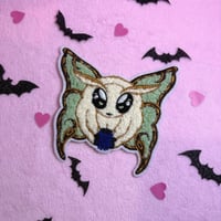 Image 4 of Fuzzy Poodle Moth  - 3.5 Inch - Embroidered, Iron-On Patch