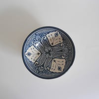 Image 1 of MOROCCAN CERAMIC SERVING BOWL - DARK BLUE 