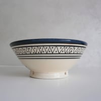 Image 2 of MOROCCAN CERAMIC SERVING BOWL - DARK BLUE 