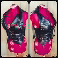 Image 2 of Fringed fauxleather biker vest with studs