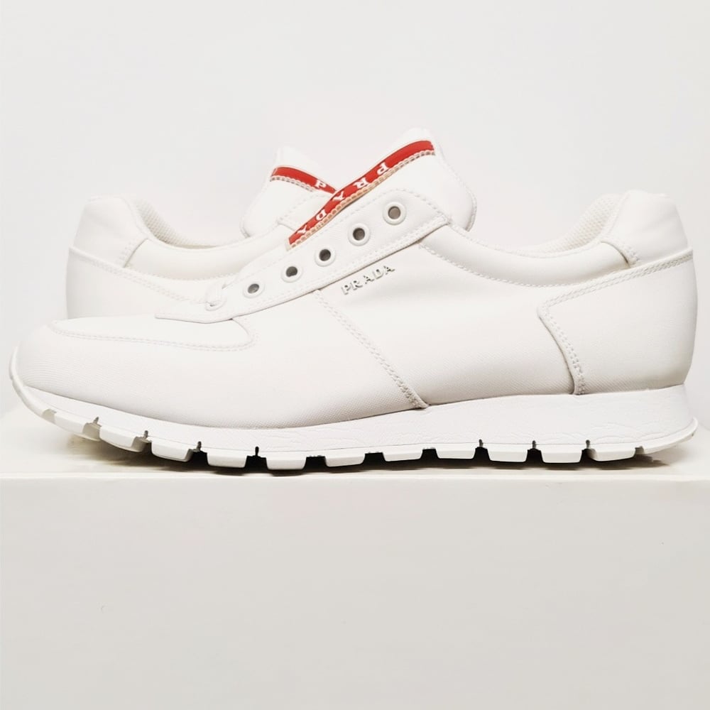 prada runners black and white