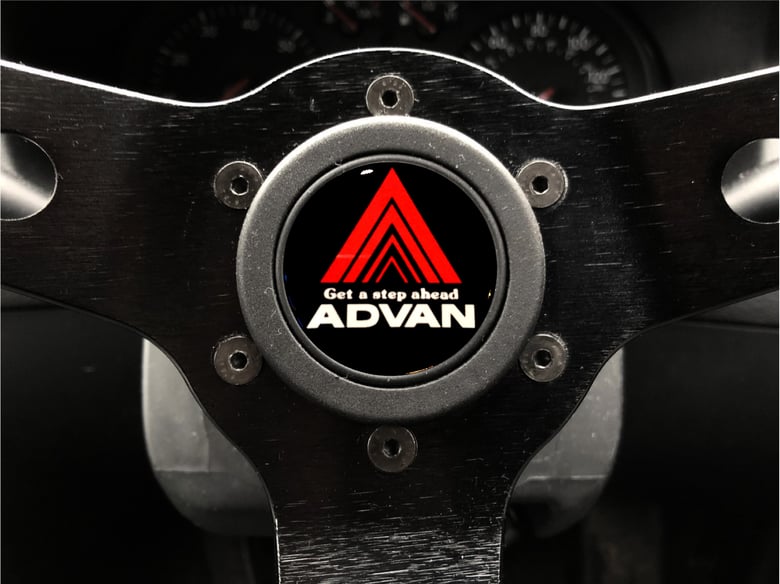 Image of Advan Hornpush Sticker 40mm Domed
