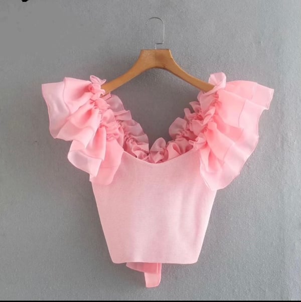 Image of Ruffle top pink 