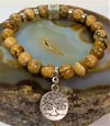 Tree of Life Picture Jasper Stretch Bracelet