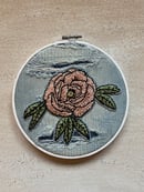 Image 1 of Peony on Ripped Denim 7" Hoop