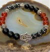 Hama Hand Red Carnelian Stretch Bracelet