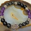 Hamsa Hand Amethyst Stretch Bracelet