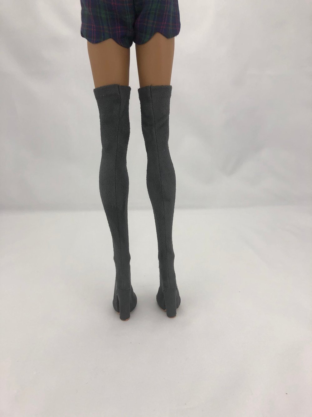 Gray Suede Thigh High Boots: Pidgin Doll 