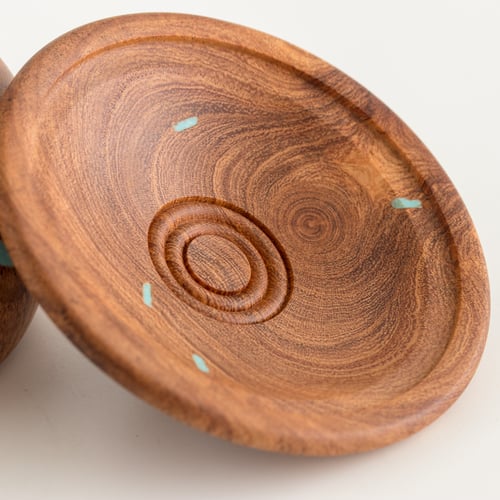 Image of Mesquite Burl Box with Turquoise Inlay