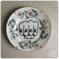 Image 1 of Cake Knuckles - Hand Painted Vintage Plate