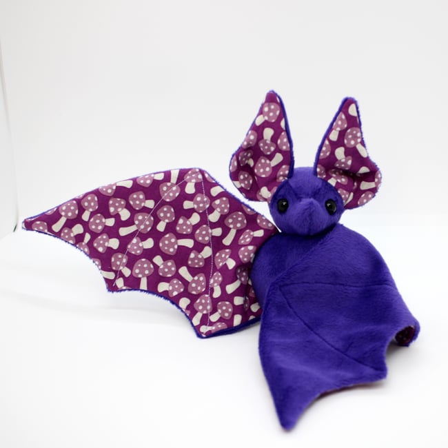 Purple Poison Mushroom Bat - Made to Order | PlushMayhem