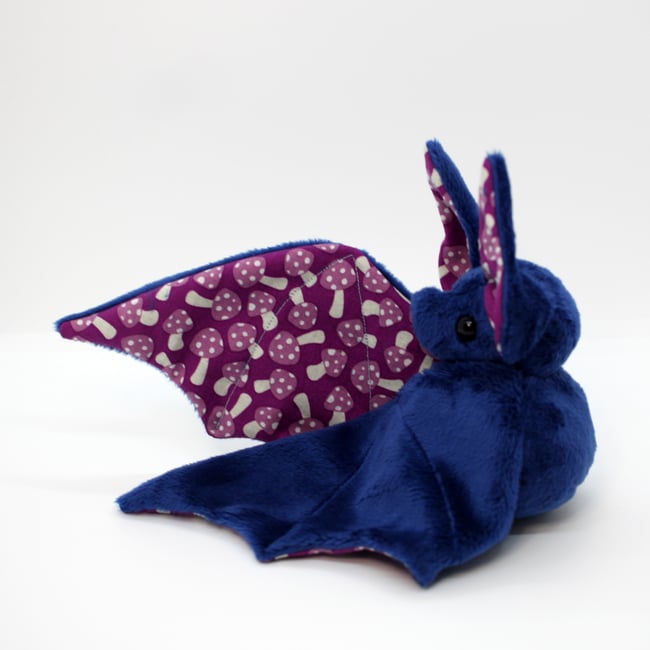 Midnight Blue Poison Mushroom Bat - Made to Order | PlushMayhem