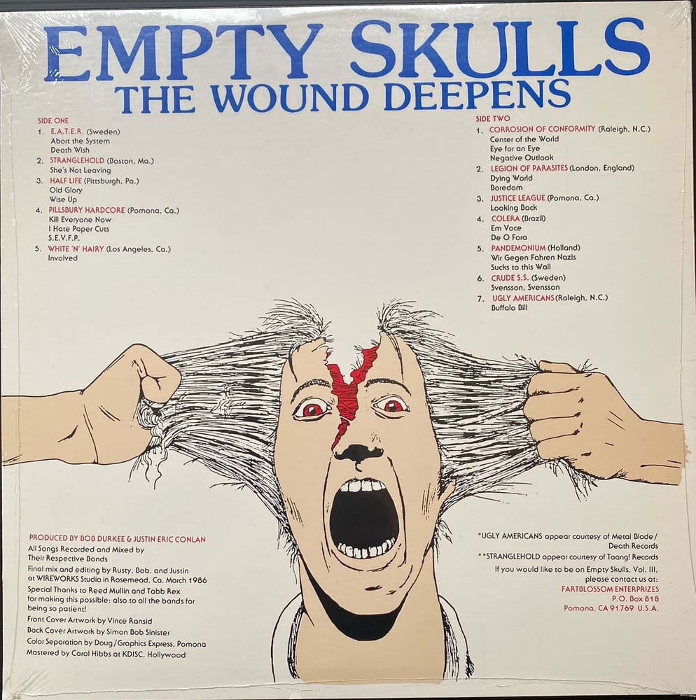 V/A EMPTY SKULLS THE WOUND DEEPENS VOLUME 2 1986 STOCK COPIES