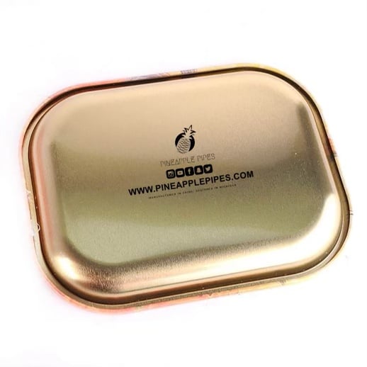 Image of Black Marble Pineapple Logo Rolling Tray