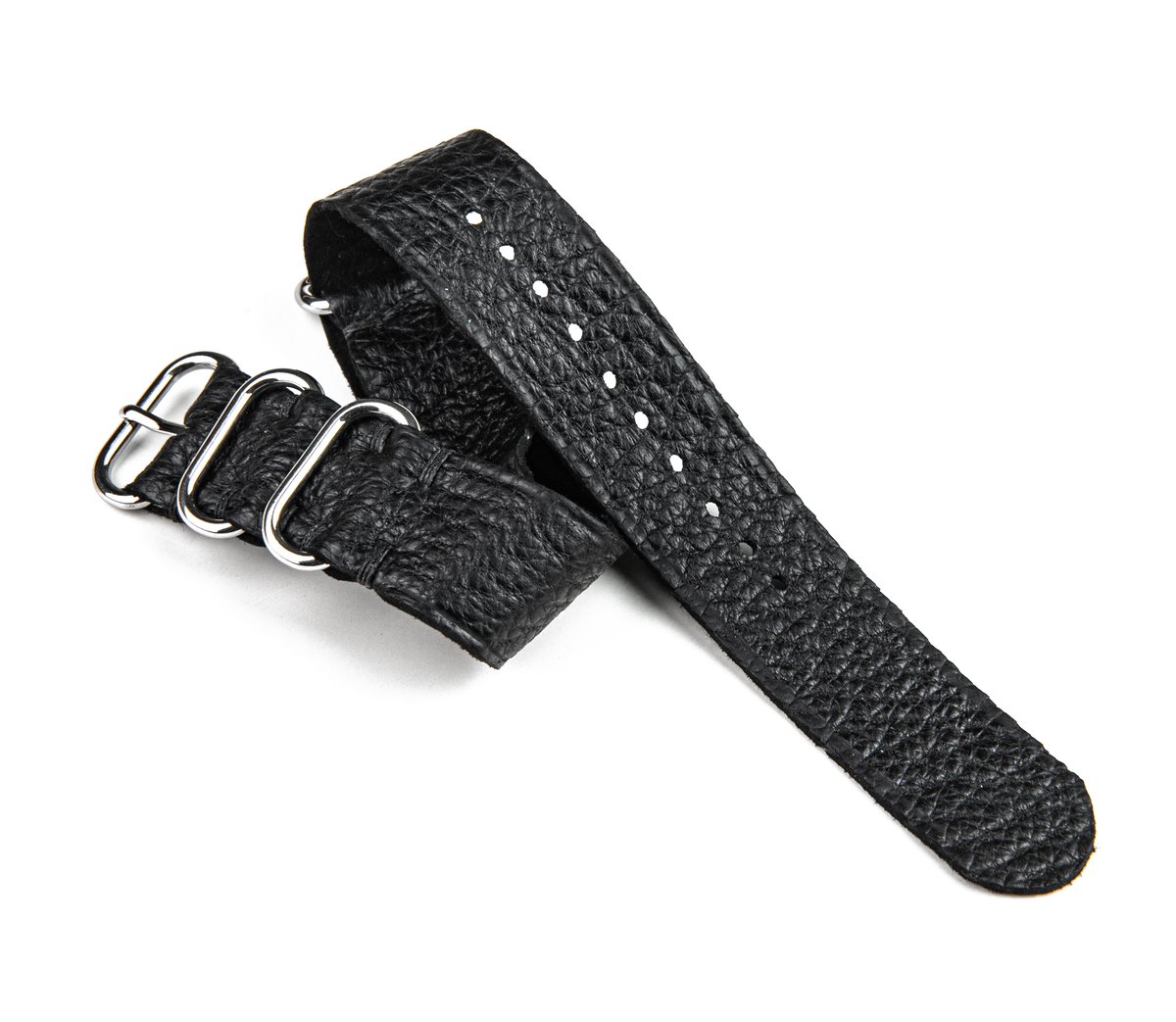 Image of Black Peccary unlined NATO strap