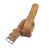 Image 1 of Tan Reversed Suede Nato strap - unlined