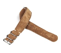 Image 4 of Tan Reversed Suede Nato strap - unlined