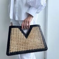 Image 4 of Rattan Clutch (NEW) Black