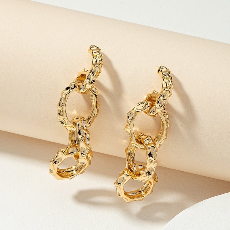 Image of Simple Textured Long Earrings  