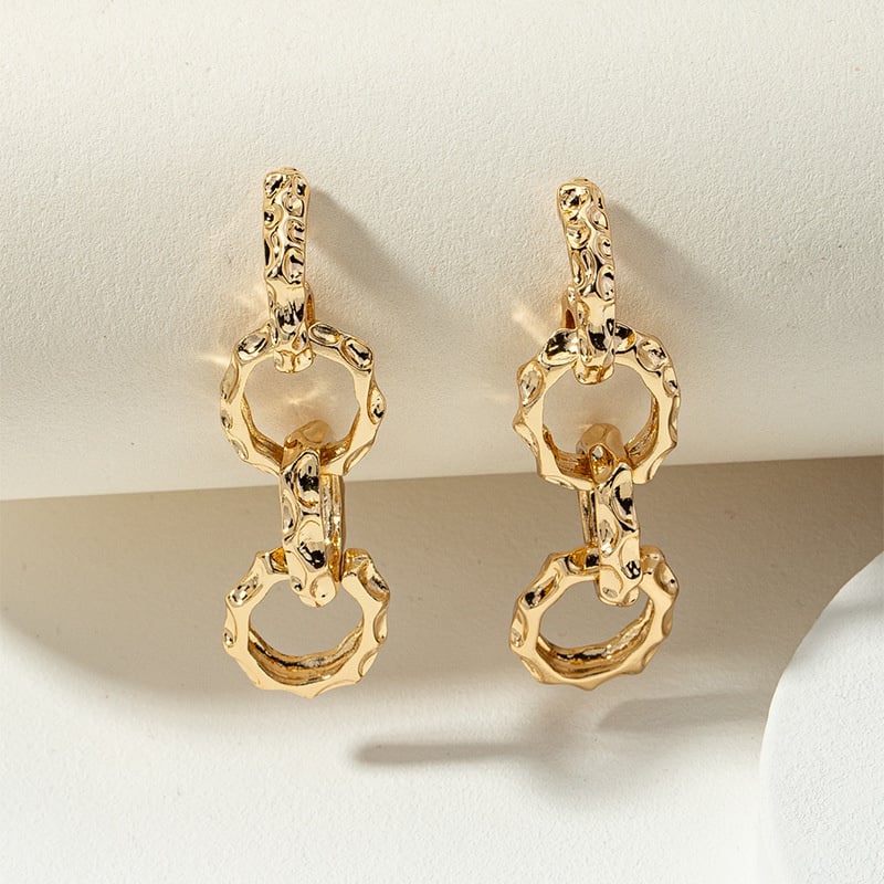 Image of Simple Textured Long Earrings  