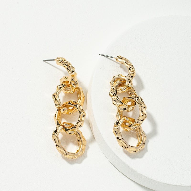Image of Simple Textured Long Earrings  