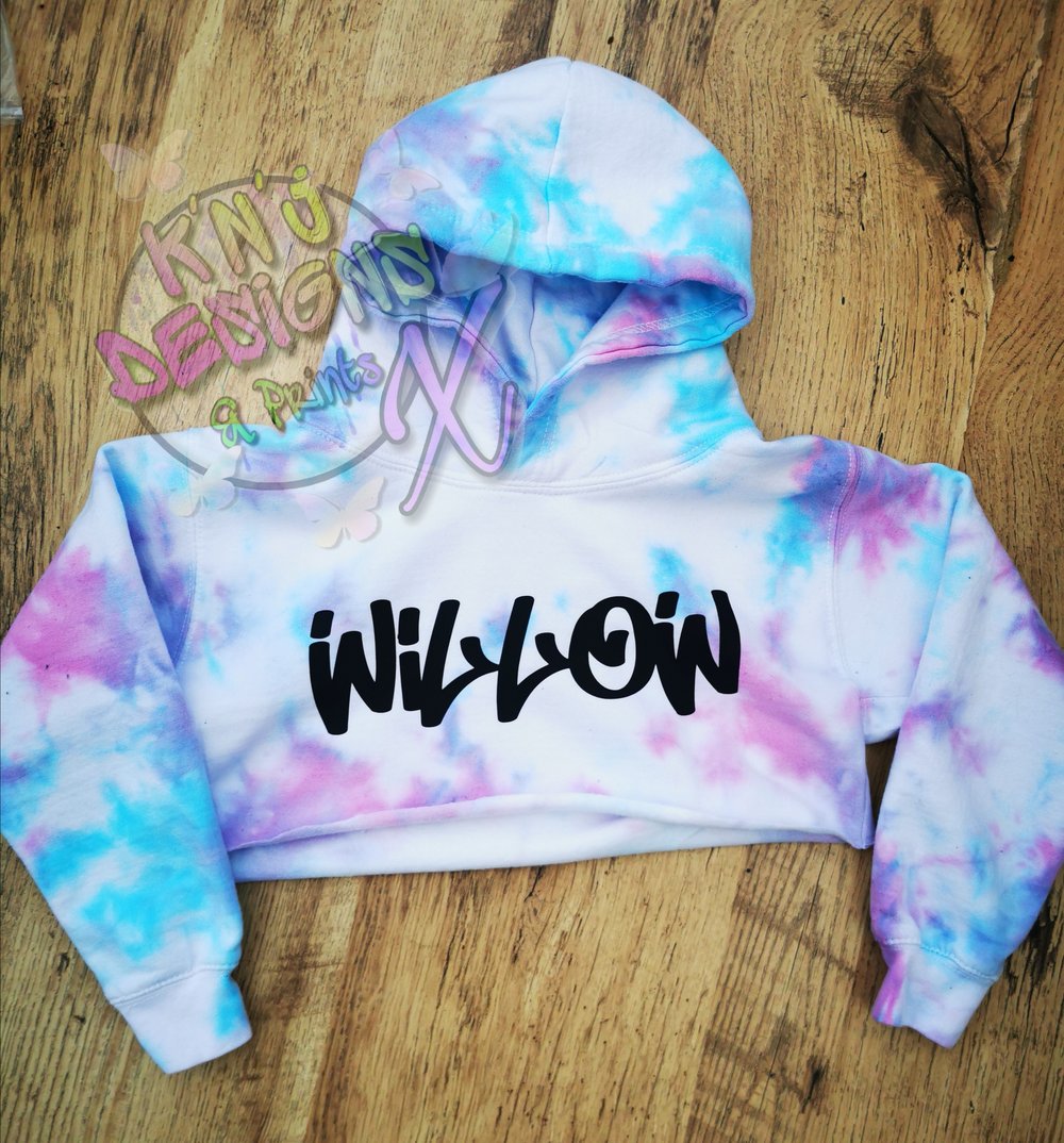 Image of KNJ's Hand tiedyed cropped hoodie