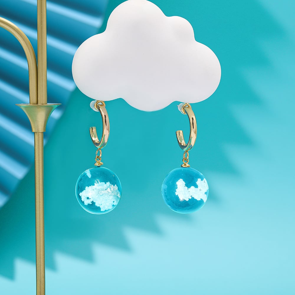 Blue Sky and Cloud Resin Earrings | OneFlyGirlCo