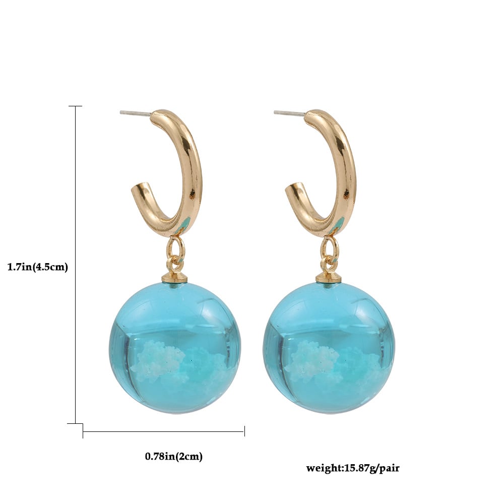 Image of Blue Sky and Cloud Resin Earrings