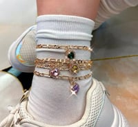 Stoned heart anklets 