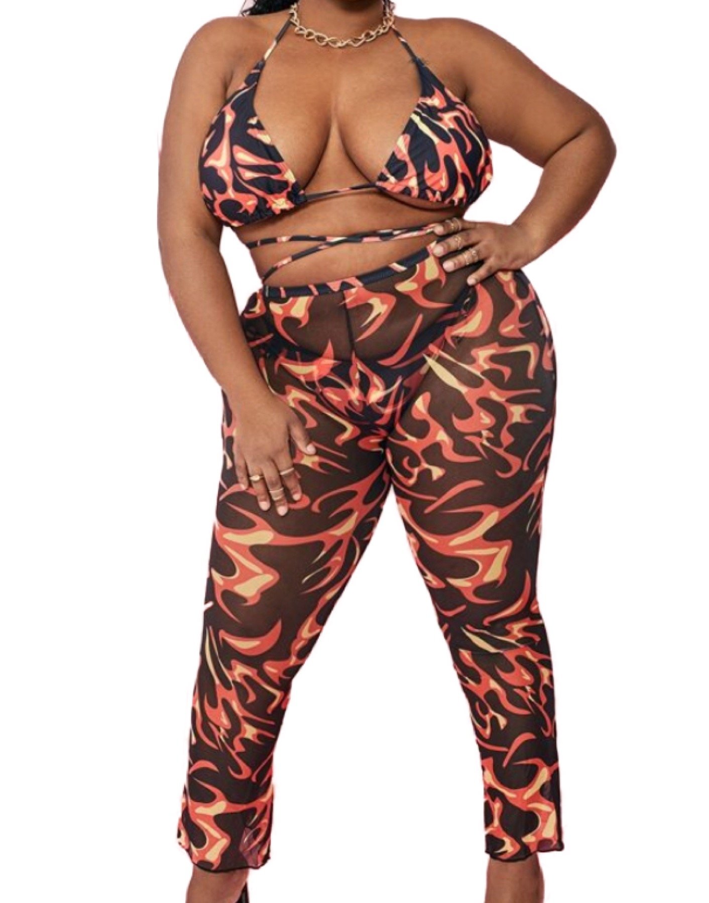 Image of “Flames on” 3 Piece Swimsuit 