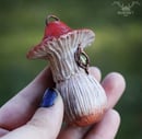 Image 2 of Peridot Mushroom Necklace